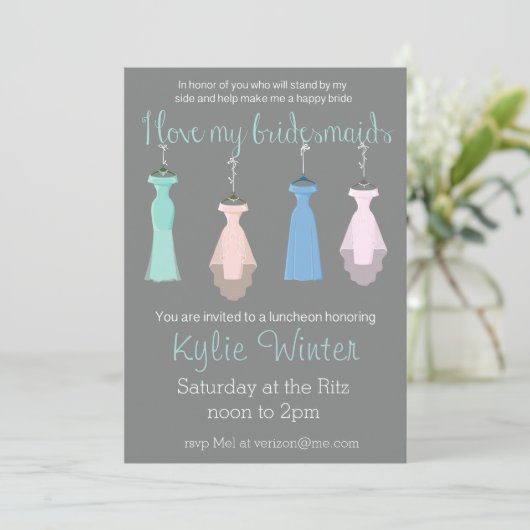 Bridesmaid Luncheon Einladung (Stehend Vorderseite)