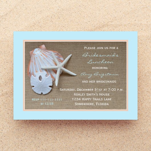 Bridesmaid Luncheon Einladungen — Beach Theme