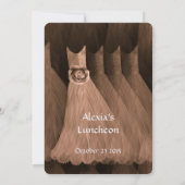 Bridesmaid Luncheon oder Brunch Bronze Metallic Einladung (Rückseite)