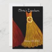 Bridesmaid Luncheon oder Brunch Gold Orange Dress Einladung (Rückseite)