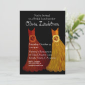 Bridesmaid Luncheon oder Brunch Gold Orange Dress Einladung (Stehend Vorderseite)