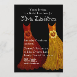Bridesmaid Luncheon oder Brunch Gold Orange Dress Einladung