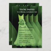 Bridesmaid Luncheon oder Brunch Grüne Kleider V03A Einladung (Vorne/Hinten)