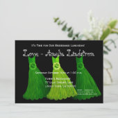 Bridesmaid Luncheon oder Brunch Lime Green Dates 2 Einladung (Stehend Vorderseite)