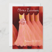 Bridesmaid Luncheon oder Brunch Peach Dress V04 Einladung (Rückseite)