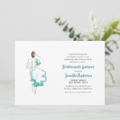 Bridesmaid Luncheon, Tee, Brunch Einladungen Chic (Stehend Vorderseite)