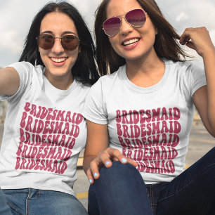 Bridesmaid Magenta Custom Matching Brautparty T-Shirt