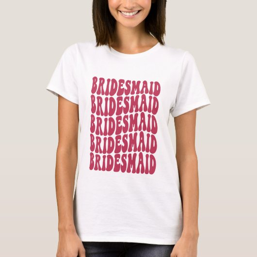 Bridesmaid Magenta Custom Matching Brautparty T-Shirt (Vorderseite)
