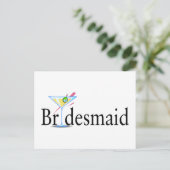 Bridesmaid Martini Black Postkarte (Stehend Vorderseite)