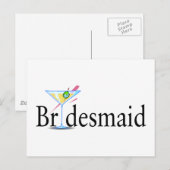 Bridesmaid Martini Black Postkarte (Vorne/Hinten)