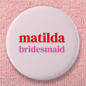 Bridesmaid Minimal Rot und Rosa Bachelorette Button