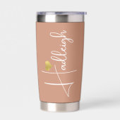 Bridesmaid | Minimaler Skriptname Gold Heart Clay Thermobecher (Links)