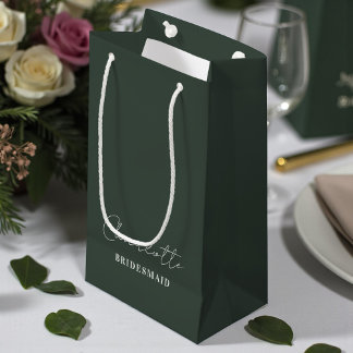 Bridesmaid | Minimalist Script Lunar Green Kleine Geschenktüte