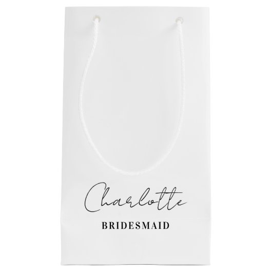 Bridesmaid | Minimalistisches Skript Kleine Geschenktüte (Vorderseite)
