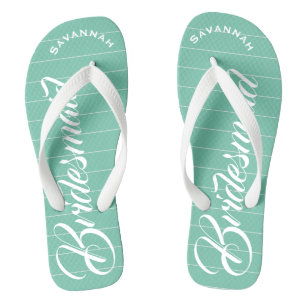 Bridesmaid-Minze oder ein Farbstreifenmuster Badesandalen