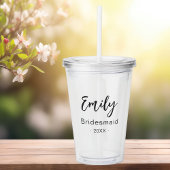 Bridesmaid Modern Elegante Acryltrinkbecher