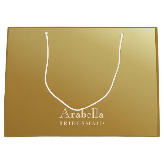 Bridesmaid | Modern Glamour Ombre Gold Large Große Geschenktüte (Vorderseite)