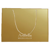 Bridesmaid | Modern Glamour Ombre Gold Large Große Geschenktüte (Rückseite)