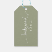 Bridesmaid Modern Minimalistisch Script Sage Green Geschenkanhänger (Rückseite)