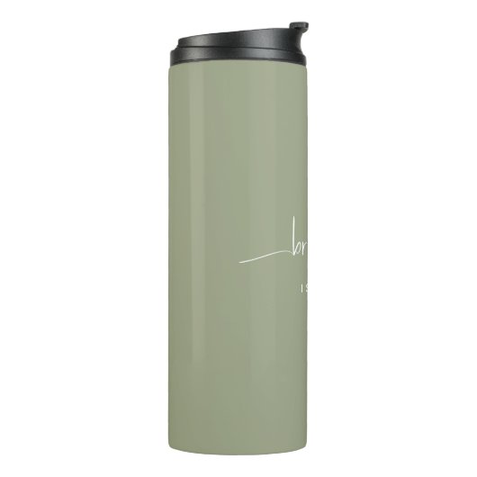 Bridesmaid Modern Minimalistisch Script Sage Green Thermosbecher (Nach links gedreht)