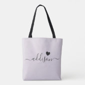 Bridesmaid Modern Script Heart Lavender Gray Tasche (Rückseite)