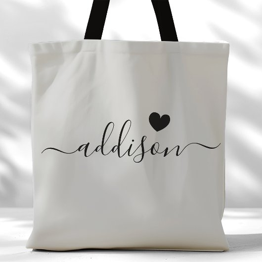 Bridesmaid Modern Script Heart Warm Grau Tasche