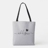 Bridesmaid Modern Script Heart Warm Grau Tasche (Rückseite)