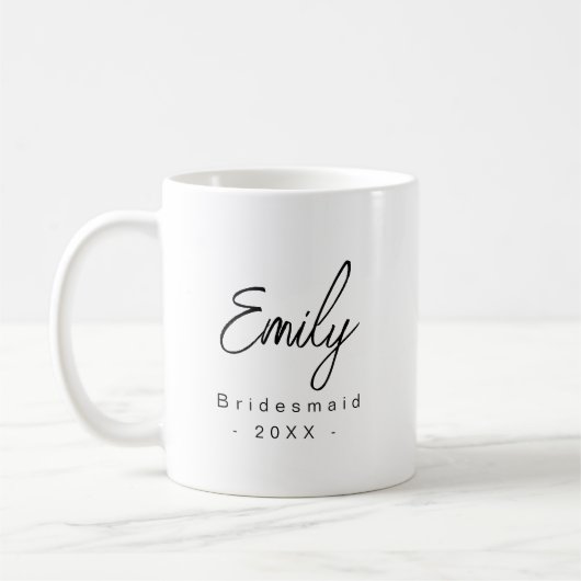 Bridesmaid Moderne Elegante Tasse Geschenk | SCHWA (Links)