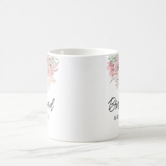 Bridesmaid Moderne rustikale Tasse Geschenk | weiß (Mittel)