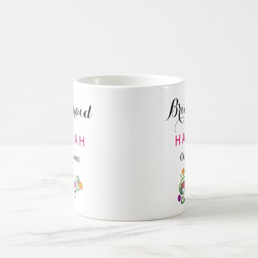 Bridesmaid Moderne Typografie Script Wedding Kaffeetasse (Mittel)