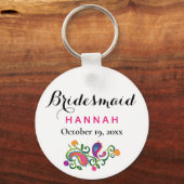 Bridesmaid Moderne Typografie Script Wedding Schlüsselanhänger (Vorderseite)