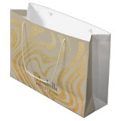 Bridesmaid | Modernes Chic Liquid Gold Large Große Geschenktüte (Vorderseite Schrägansicht)