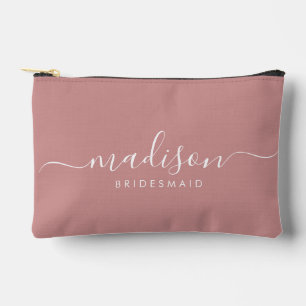 Bridesmaid Modernes Minimales Skript Dusty Pink Zubehörtasche