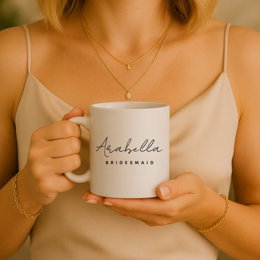 Bridesmaid | Modernes Minimalistisches Drehbuch Ba Kaffeetasse