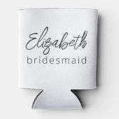 Bridesmaid Modernes Minimalistisches Drehbuch Bach Dosenkühler (Vorderseite)