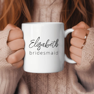 Bridesmaid Modernes Minimalistisches Drehbuch Bach Kaffeetasse