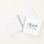 Bridesmaid Modernes Minimalistisches Drehbuch Bach Notizblock (Innenseite)