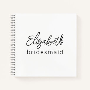 Bridesmaid Modernes Minimalistisches Drehbuch Bach Notizblock