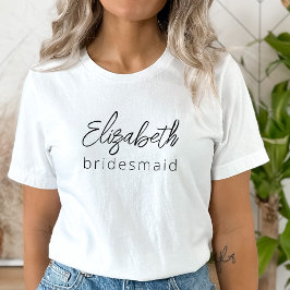 Bridesmaid Modernes Minimalistisches Drehbuch Bach T-Shirt
