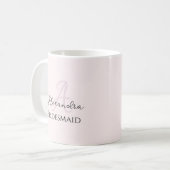 Bridesmaid Modernes Minimalistisches Monogramm Ros Kaffeetasse (Vorderseite Links)