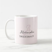 Bridesmaid Modernes Minimalistisches Monogramm Ros Kaffeetasse (Links)
