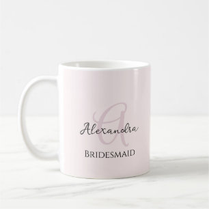 Bridesmaid Modernes Minimalistisches Monogramm Ros Kaffeetasse
