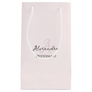 Bridesmaid Modernes Minimalistisches Monogramm Ros Kleine Geschenktüte