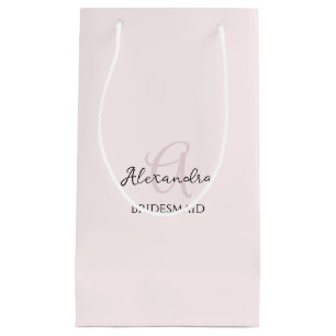 Bridesmaid Modernes Minimalistisches Monogramm Ros Kleine Geschenktüte