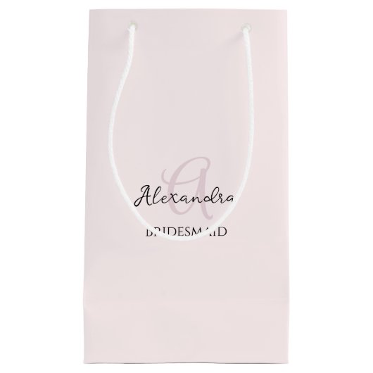 Bridesmaid Modernes Minimalistisches Monogramm Ros Kleine Geschenktüte (Vorderseite)