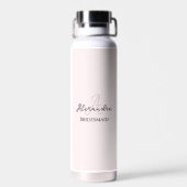Bridesmaid Modernes Minimalistisches Monogramm Ros Trinkflasche (Rückseite)