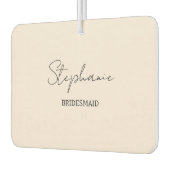 Bridesmaid | Modernes Minimalistisches Script Rosa Autolufterfrischer (Links)