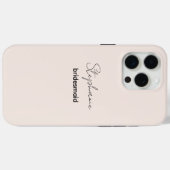Bridesmaid | Modernes Minimalistisches Script Rosa Case-Mate iPhone Hülle (Rückseite (Horizontal))