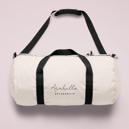 Bridesmaid | Modernes Minimalistisches Script Rosa Duffle Bag