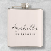 Bridesmaid | Modernes Minimalistisches Script Rosa Flachmann